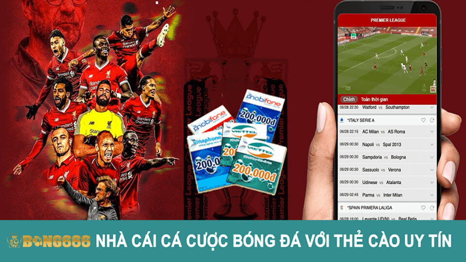cá cược bóng đá bằng thẻ cào điện thoại tại bong666